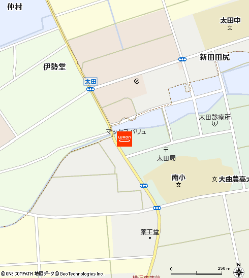 マックスバリュ太田店付近の地図